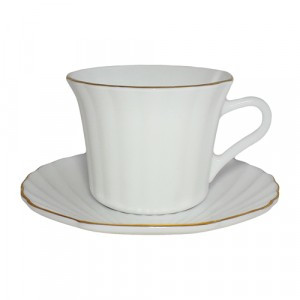 Кружка 190мл с блюдцем Грация стеклокерамика МФК N-BKB190BKBD55-1/J