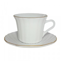 Кружка 190мл с блюдцем Грация стеклокерамика МФК N-BKB190BKBD55-1/J