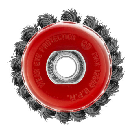 Щетка для УШМ, 75 мм, М14, "чашка", двухрядная, крученая проволока 0.5 мм Matrix