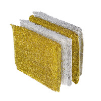 VETTA Губка кухонная в упаковке 4шт золот-серебр, 8х12см