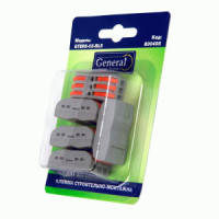 GENERAL клемма проходная СМК 222-423 с рычагом 3х(0,08-4мм2), 32А (цена за BL5) GTER5-03-BL5 800408