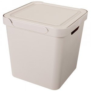 Ящик с крышкой универсальный "LUXE", 286x286x286 мм, 18л светло-бежевый 433242634 Бытпласт