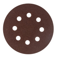 Круг абразивный на ворсовой подложке под "липучку", перфорированный, P 80, 125 мм, 5 шт Сибртех