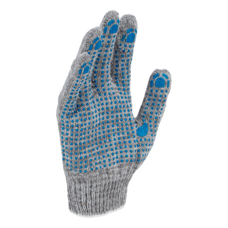 Перчатки трикотажные, х/б, 200 пар, ПВХ точка, 4 нити, 10 класс Сибртех