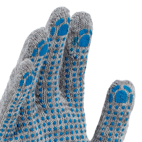 Перчатки трикотажные, х/б, 200 пар, ПВХ точка, 4 нити, 10 класс Сибртех