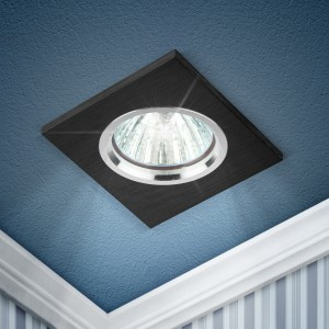 ЭРА KL57 SL/BK св-к встр. литой алюмин. MR16,12V/220V, 50W серебро/черный 2624