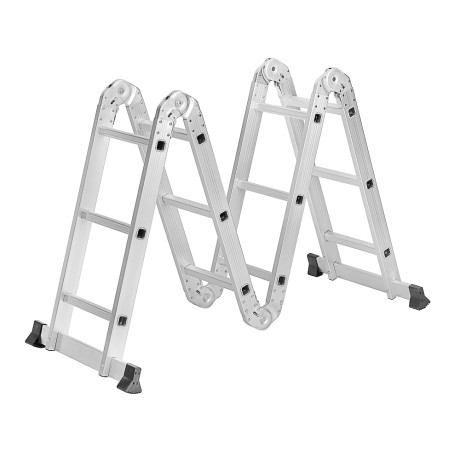 ЕРМАК Лестница-трансформер (макс.нагрузка 150кг) алюминий, 4 секции по 3 ступени,4х3,профиль 1,2мм