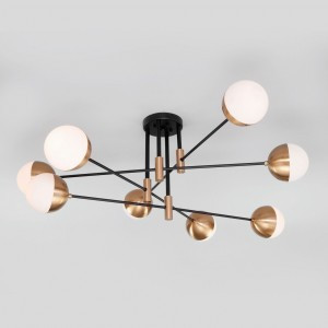 Eurosvet люстра E27 8x60W 1000х0х380 металл белый/латунь Nuvola 70129/8 a057080