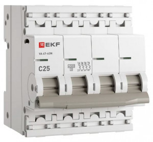 EKF PROxima автоматический выкл. ВА 47-63N 4P 25А 4,5кА х-ка C M634425C