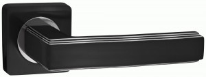 Ручка дверная компл.квадрат.основ. РЕНЦ Арона черный/хром блестящий INDH 96-02 B/CP