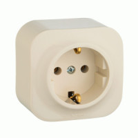 IEK QUTEO роз. ОУ 1 мест. сл. кость земля 782241