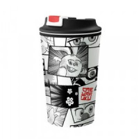Термостакан с клапаном и декором 350мл &quot;СМЕШАРИКИ&quot; белый 431335616 Бытпласт