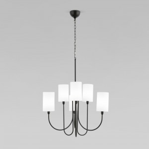 EUROSVET Люстра 6x40W E14 640x640x1390 черный/ткань белый 60164/6 Умный дом Abbey a065746