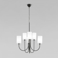 EUROSVET Люстра 6x40W E14 640x640x1390 черный/ткань белый 60164/6 Умный дом Abbey a065746