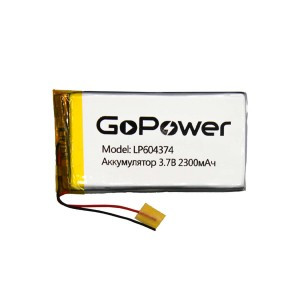Ак-р Li-Pol GoPower LP604374 PK1 3.7V 2300mAh (1/10/250)