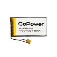 Ак-р Li-Pol GoPower LP604374 PK1 3.7V 2300mAh (1/10/250)