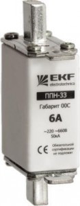 EKF Плавкая вставка ППН-33 100/16А габарит 00С  fus-33/100/16