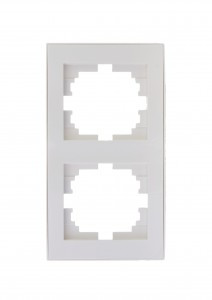 Lezard RAIN рамка 2 мест. верт. бел. (PC) 703-0202-152