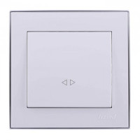 Lezard RAIN выкл. промежуточный СУ 1 кл. бел. с бок. вст. хром (корпус PC) 703-0225-107