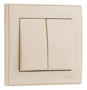 Lezard RAIN выкл. СУ 2 кл. жемчужно-бел. металлик (корпус PC) 703-3030-101