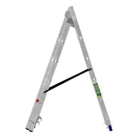 Лестница, 3 х 6 ступеней, алюминиевая, трехсекционная, Сибртех