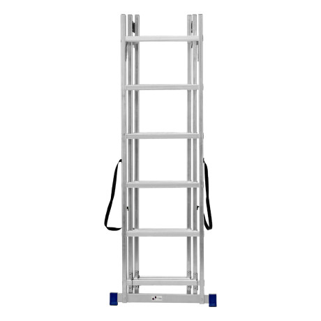 Лестница, 3 х 6 ступеней, алюминиевая, трехсекционная, Сибртех