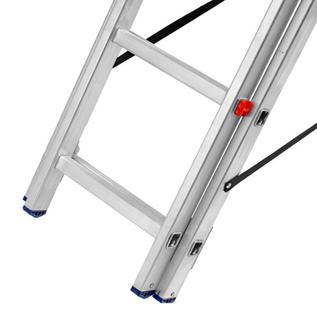 Лестница, 3 х 6 ступеней, алюминиевая, трехсекционная, Сибртех