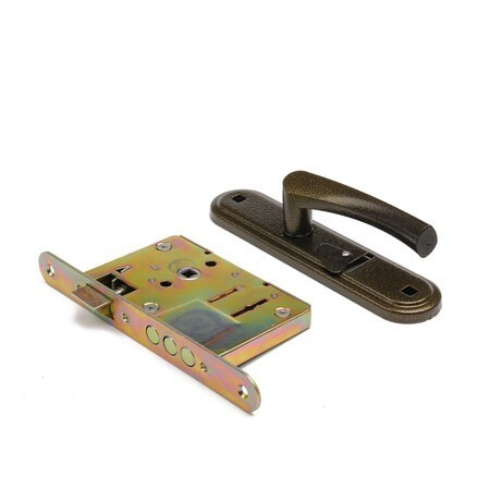 Замок врез ЗВ9-4-2 Зенит (бронза) сувальдный с ручками \15