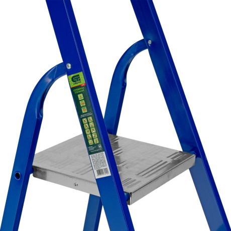 Стремянка, 6 ступеней, стальной профиль, алюминиевые ступени Сибртех