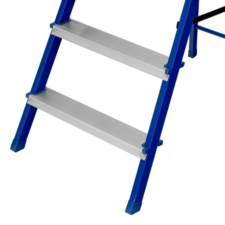 Стремянка, 6 ступеней, стальной профиль, алюминиевые ступени Сибртех