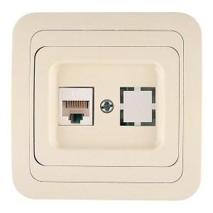 Makel Mimoza роз. компьют. СУ 1 мест. крем. (RJ45) 25035