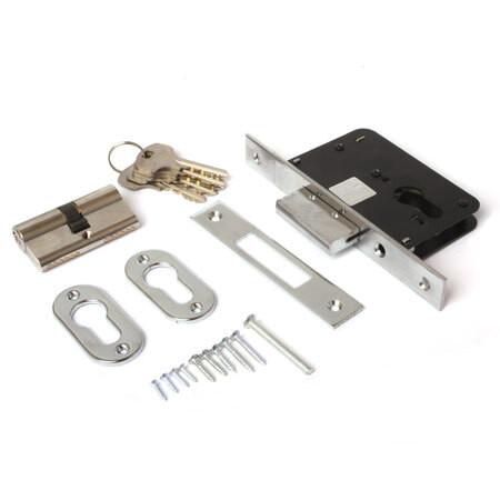 Замок врез 95CR/цилиндр-60мм (хром) Apecs  \7 (28)