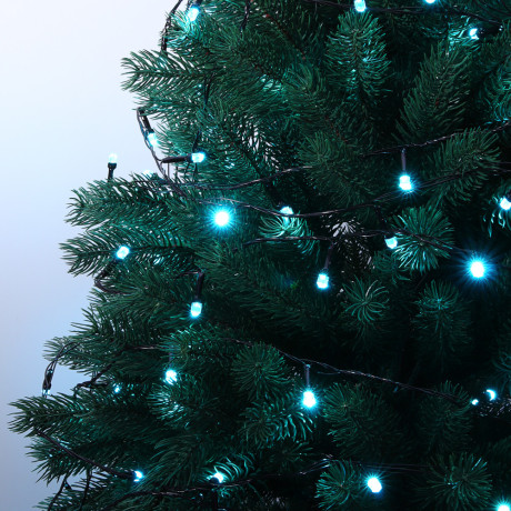 СНОУ БУМ Гирлянда эл. вьюн 30м, 300LED, аква, 8 режимов, ПВХ черный, 220В