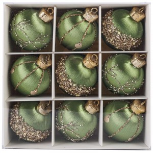 Набор шаров SYQB- 0124060, 9шт, 8см цвет зеленый Волшебная страна