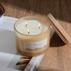 BY Свеча ароматическая с тремя фитилями, в подсвечнике, 350 г, аромат Magnolia &amp; Cedarwood