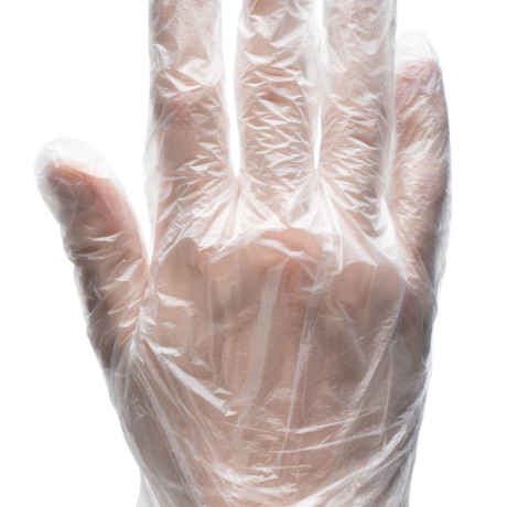 Перчатки одноразовые полиэтиленовые, прозрачные, 100 шт. (50 пар) L