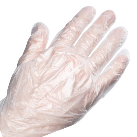 Перчатки одноразовые полиэтиленовые, прозрачные, 100 шт. (50 пар) L