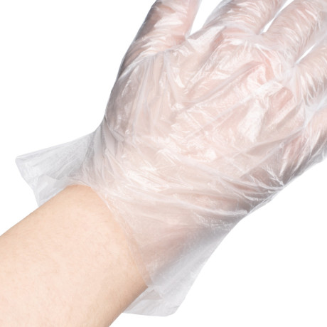 Перчатки одноразовые полиэтиленовые, прозрачные, 100 шт. (50 пар) L