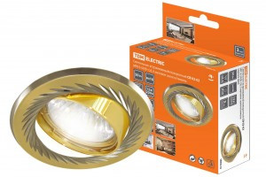 TDM GU5.3 MR16 50W св-к встр 02-02 поворот 12/220В мат зол/ник литая сталь (10!) SQ0359-0005