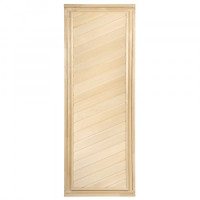 Дверь деревянная глухая диагон 25кг/1,9х0,7м липа/короб сосна компл ручки/петли 3684 Банные штучки