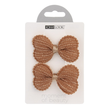 ЮНИLOOK Зажим для волос детский, 2шт, 5,5х3,5см, 6 цветов, полиэстер, металл, ACS25-4