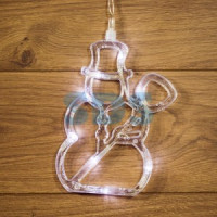 Фигура новогод. на присоске &quot;Снеговик&quot; 8LED бел 20*15см подвес (3*ААА н/к) 501-013 Neon Night