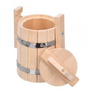 Бондарное ведёрко для хранения, 1л, с крышкой, липа 33284, Банные штучки