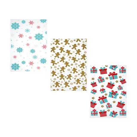 Набор подарочных мешков 21шт микс 3 дизайна, 20x35 см, полипропилен