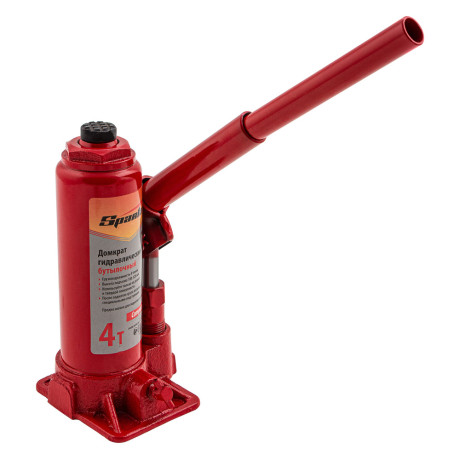 Домкрат гидравлический бутылочный, 4 т, h подъема 180 - 320 мм Sparta Compact