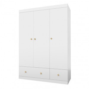 Шкаф трехсекционный Polini kids Fun 1360, белый (мест 4)
