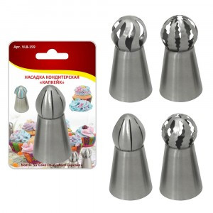 Насадка кондитерская "Капкейк", 2,5/3см, h=5,9см (кратность 6шт!!!), нерж.сталь VL8-159 Мультидом
