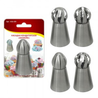 Насадка кондитерская &quot;Капкейк&quot;, 2,5/3см, h=5,9см (кратность 6шт!!!), нерж.сталь VL8-159 Мультидом