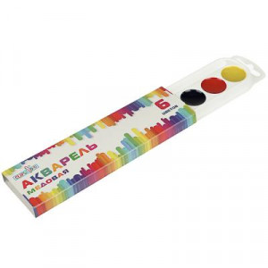 ClipStudio Краски акварельные, 6 цветов, без кисти, в картонной упаковке
