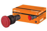 TDM Кнопка грибовидная, возврат поворотом SB7-CCS545 d35мм 1з+1р красная  (10!) SQ0746-0048